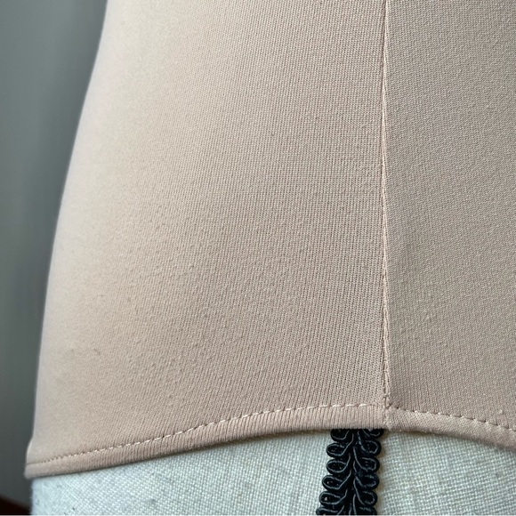 Zara Nude Beige Tan Sleeveless Snap Bottom High Neck Bodysuit Small - Picture 11 of 11